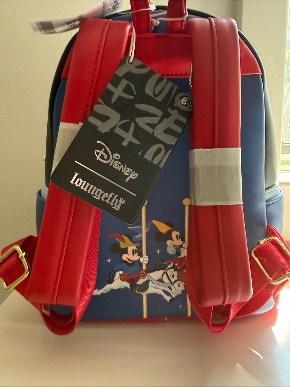 Loungefly Black Blue Red Minnie Mouse Party Cone Mini Backpack - Picture 3 of 4